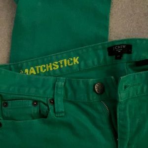 J crew matchstick jeans Kelly green